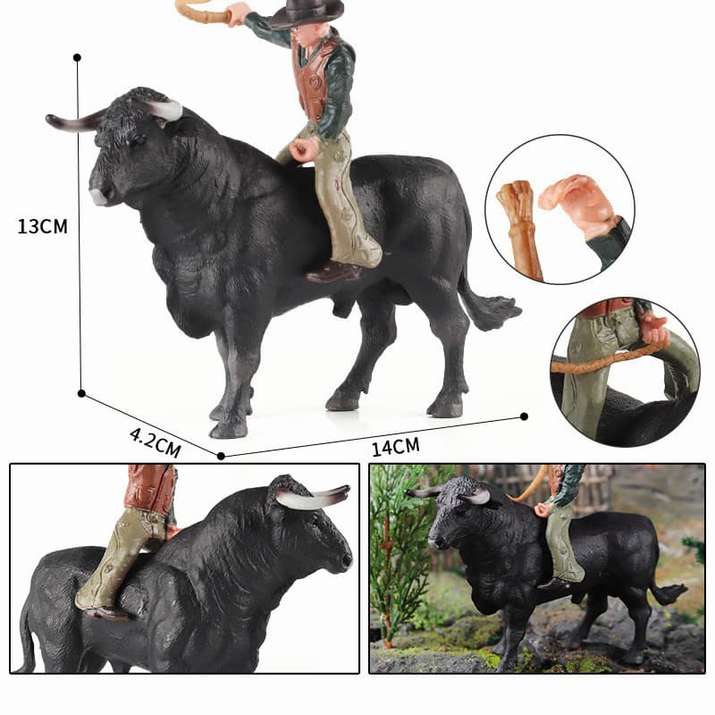 Modelo PVC Presentes Para Crianças Personagem De Brinquedo Rodeio Touro De Plástico
