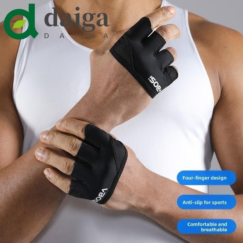 DAIGA 1 Par De Luvas De Meio Dedo Para Academia , Treino Antiderrapantes Respiráveis E , Punhos Finos Levantamento De Pe