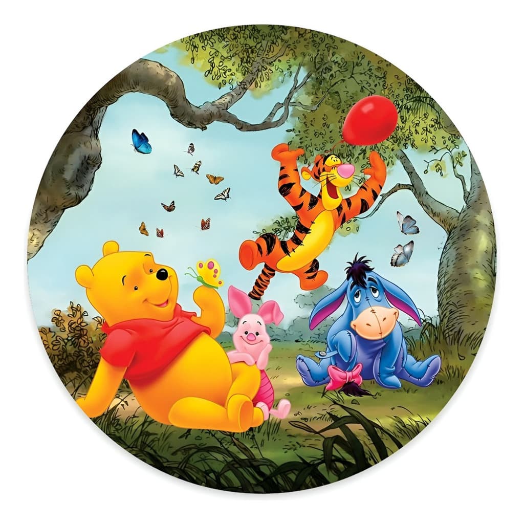 Capas Painel Redondo Mini 50x50cm Ursinho Pooh e Tigrão Decoração Fácil