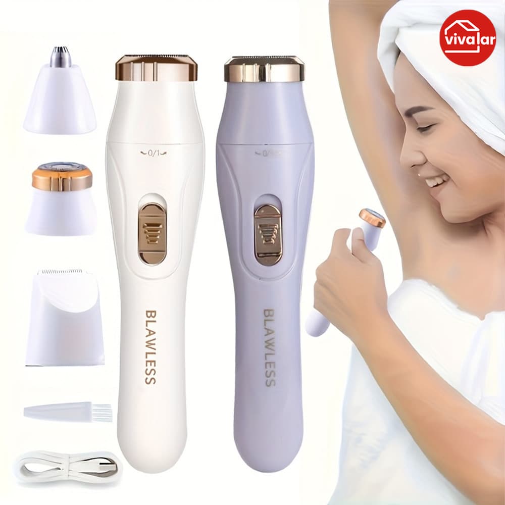 Depiladora Recarregável Elétrica Multifuncional 3 em 1 Portátil para Barbear Corporal e Facial de Alta Eficiência