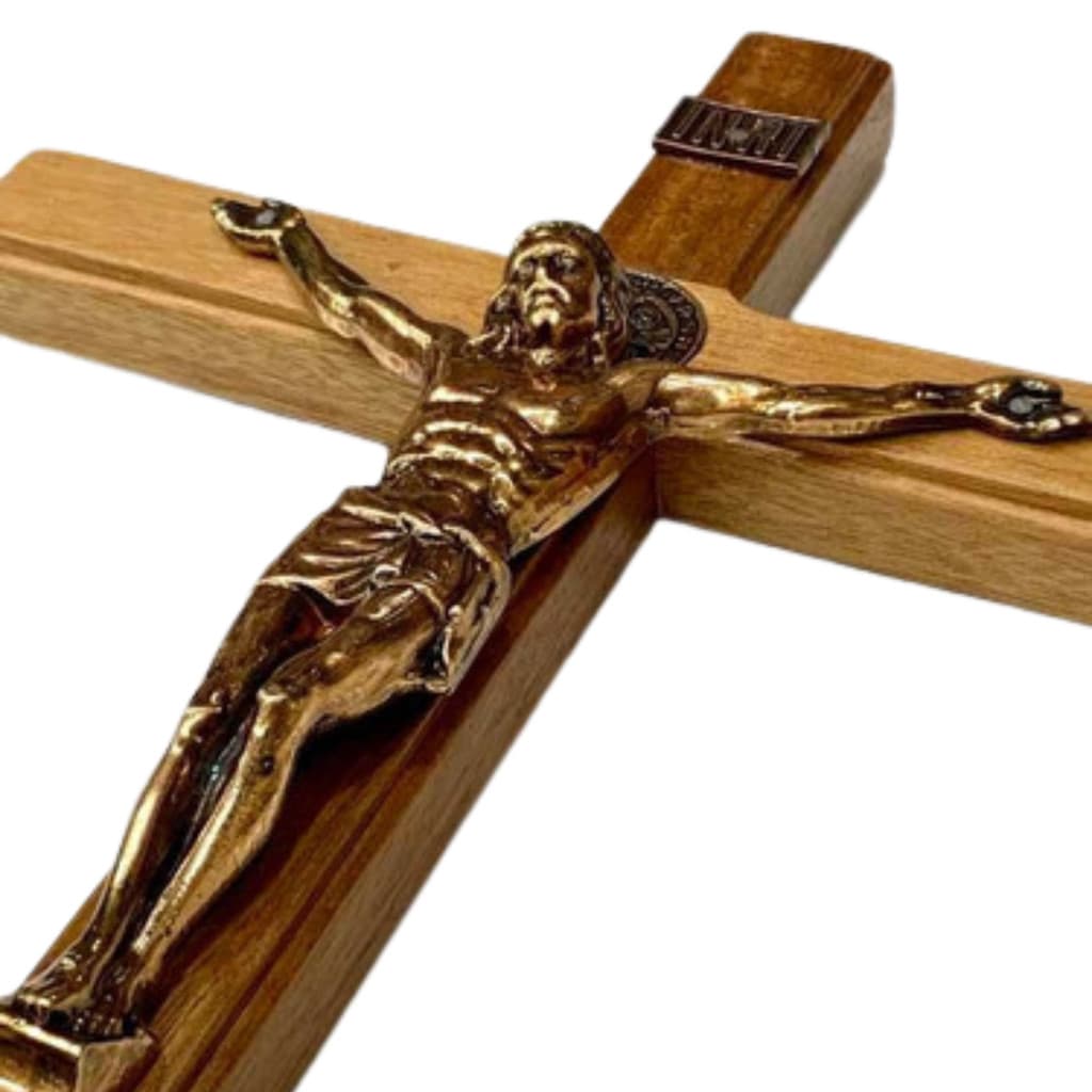 Crucifixo 40cm Maciço Parede Cristo em Metal
