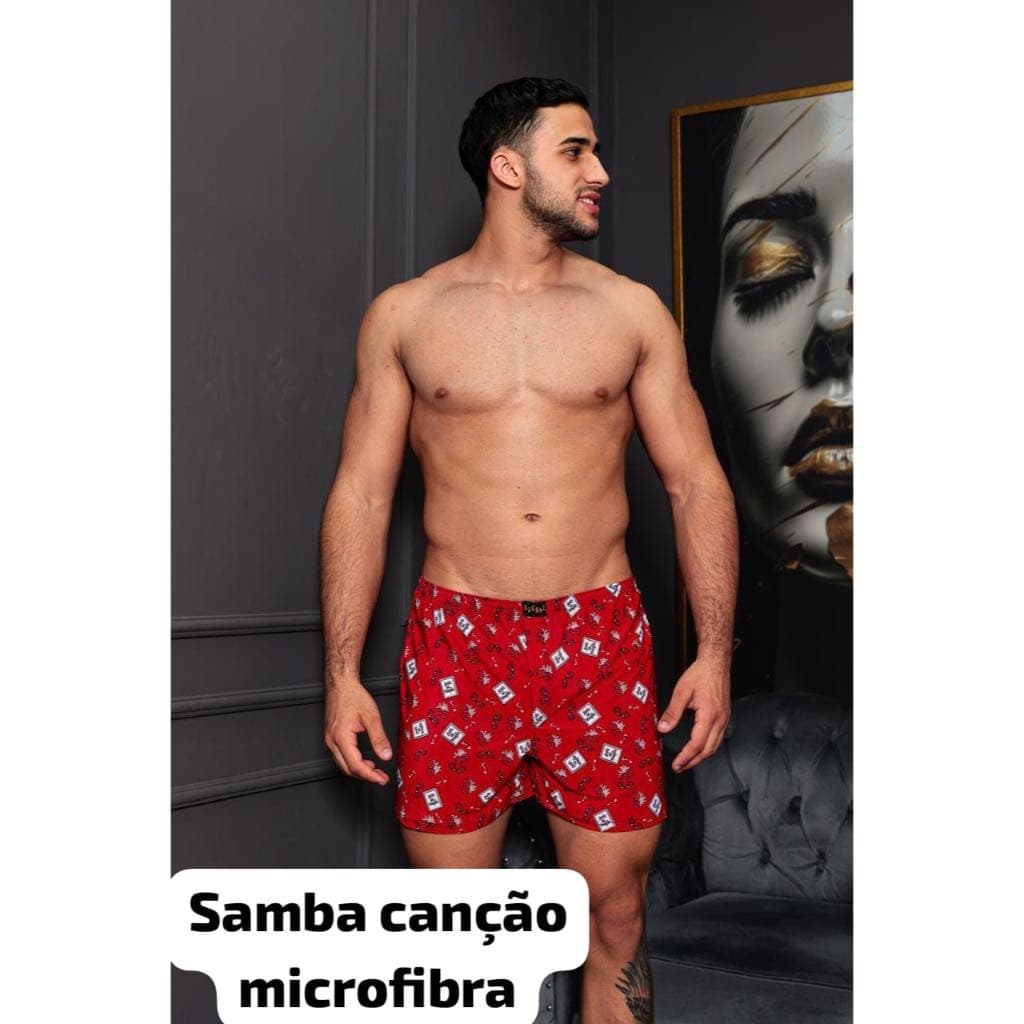 Pijamas Masculino Short Cueca Samba Canção Micro Fibra Fresquinho