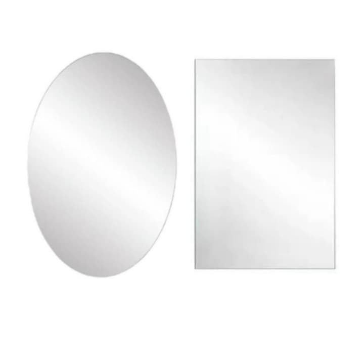 Espelho Adesivo Flexível Decorativo 30 × 40 cm (Oval ou Retangular)
