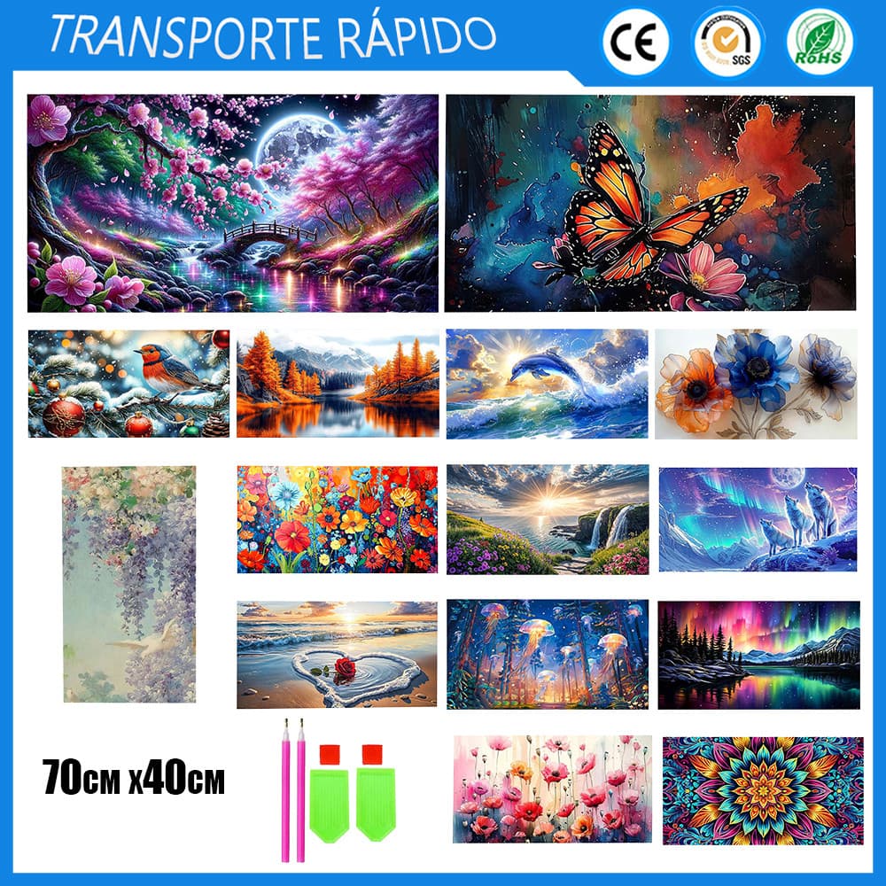 Conjunto de pintura de diamante quadrado 5D 70x40cm Decoração de parede de casa Pintura de arte de diamante feita à mão