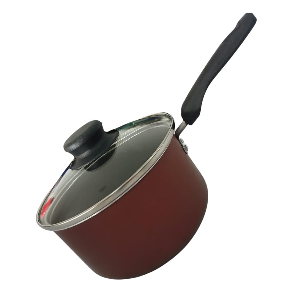 Panela Avulsa De Aluminio 14cm Com Tampa De Vidro Cereja Cereja