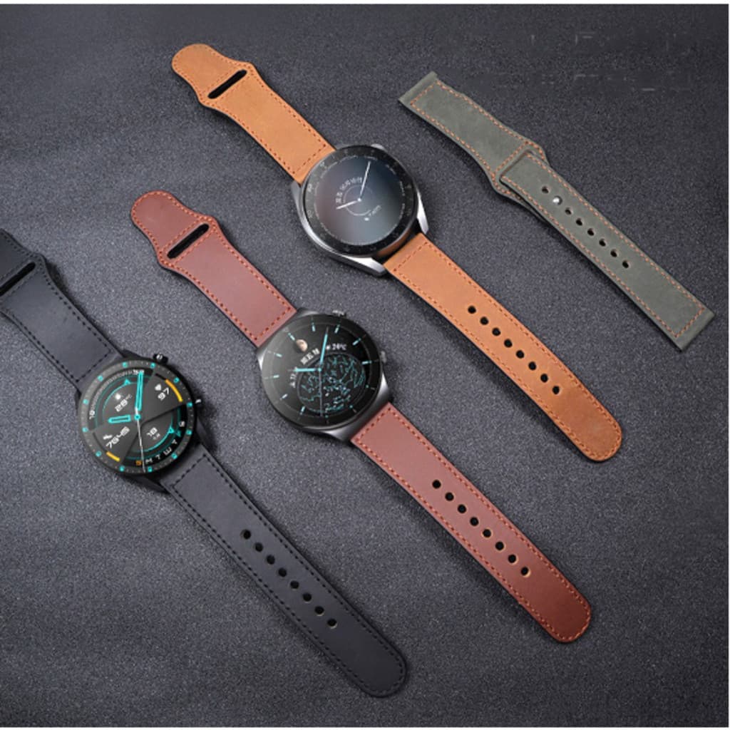 Pulseira De Couro Compativel Smartwatch Watch3 watch4 Active2 Bip GTR42/47m GTS GTR3/PRO 20/22/38/40/42/44mm Watch7 41/45mm Ultra 49mm DK store DK store