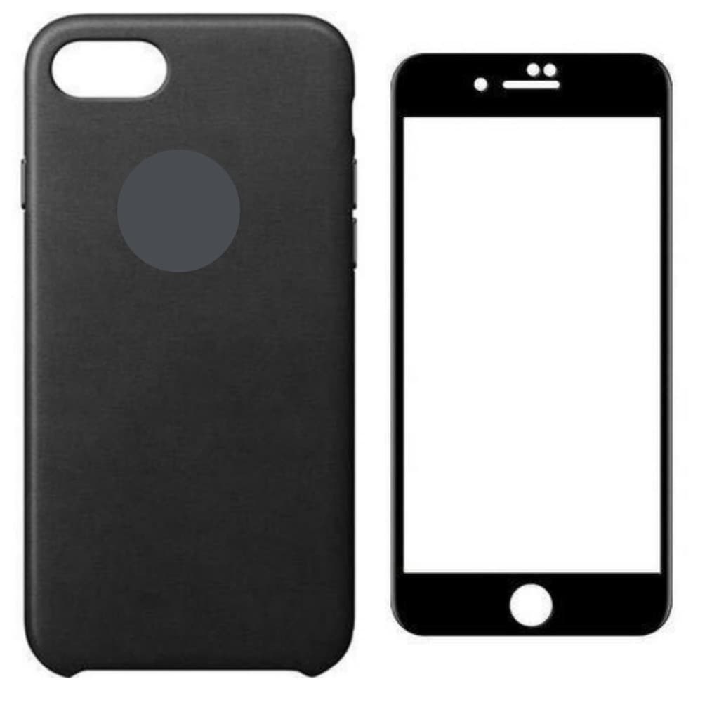 Capa Capinha Para iPhone 7g 8g Aveludada + Película Preta 3d