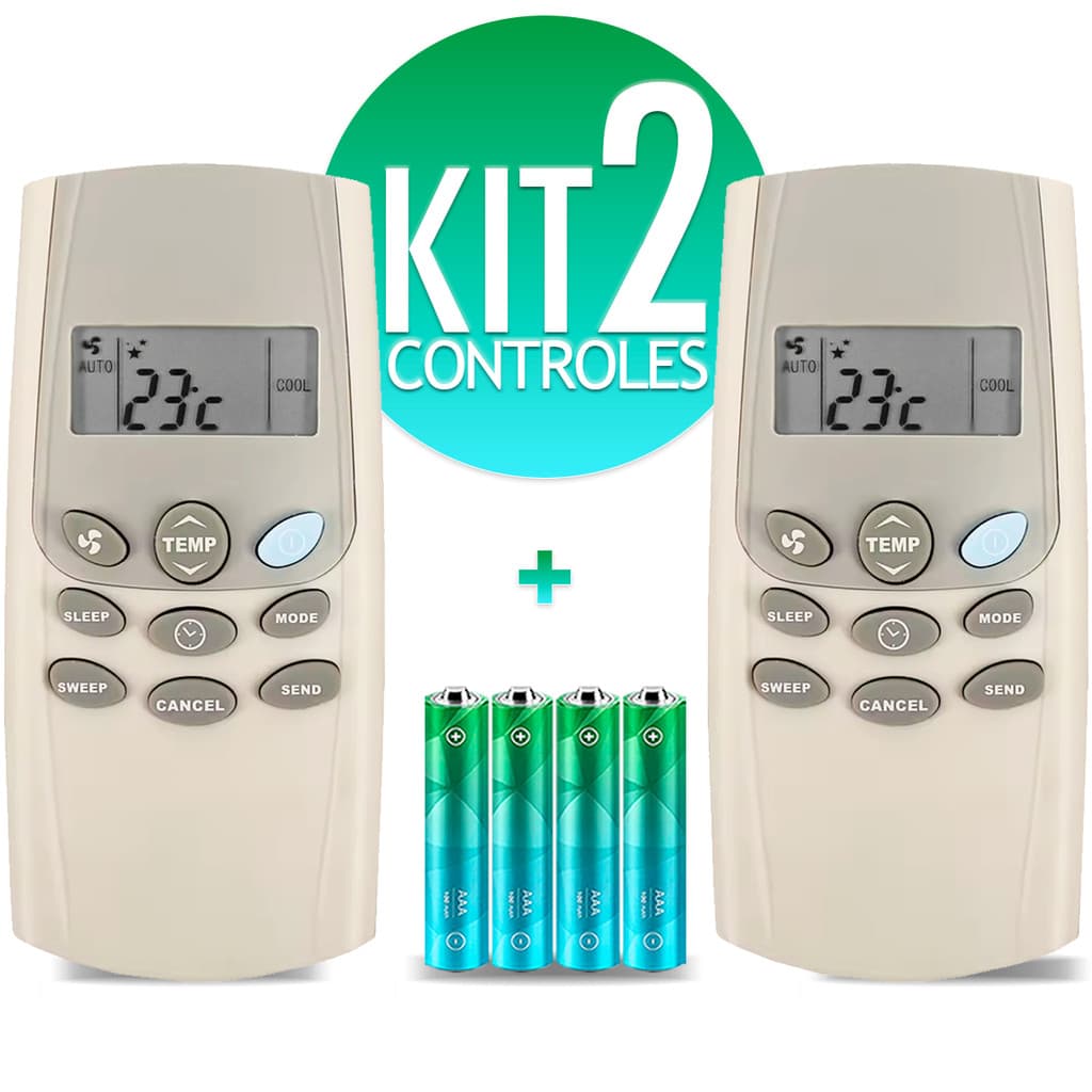 Kit Controle Remoto Compatível Ar Condicionado Carrier Springer
