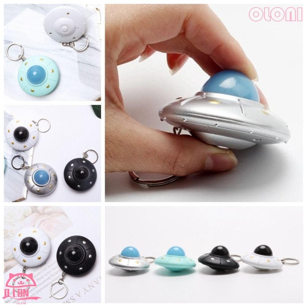 Chaveiro BOLONIMY UFO Keyring , De Disco Voador De Ornamento De Luz LED Plástico Criativo Mini Spaceship Modelo Jóias