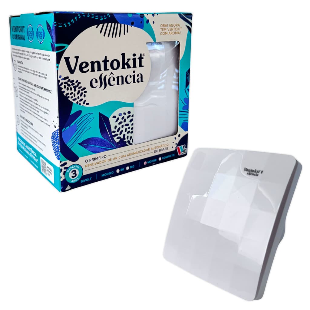 Exaustor Aromatizador Ventokit Essência M160 Bivolt 125mm 160 m³/h Refil Motor Renovador de Ar