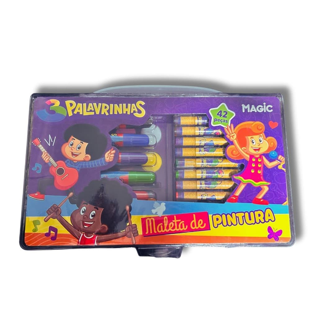 Maleta kit de pintura 42 peças - 3 Palavrinhas