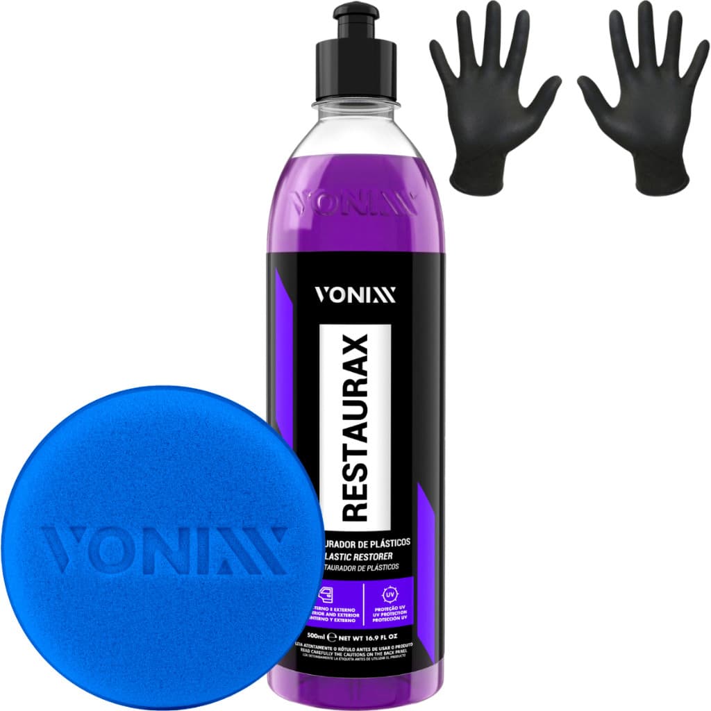 RESTAURAX VONIXX KIT RESTAURADOR PLÁSTICOS 500ML APLICADOR + LUVA