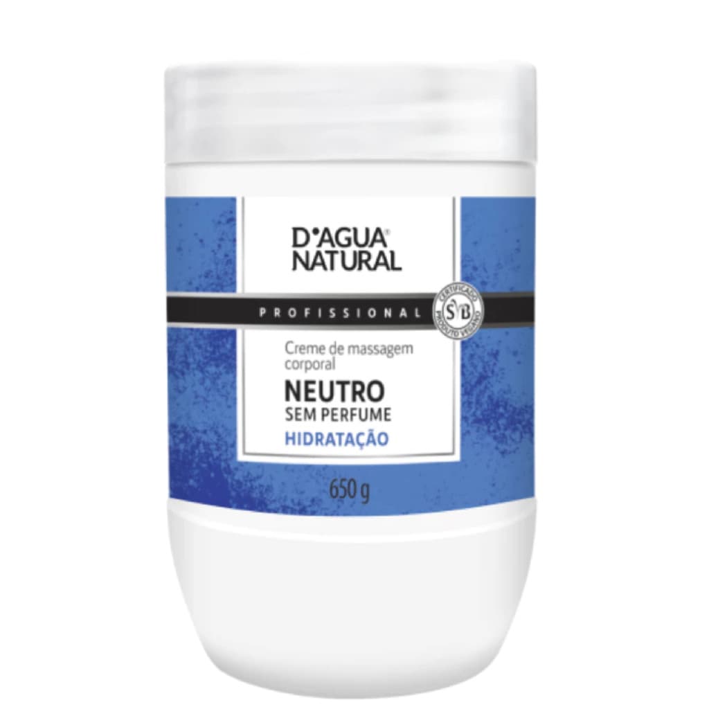 Dagua Creme de Massagem Corporal Neutro Hidratação 650g