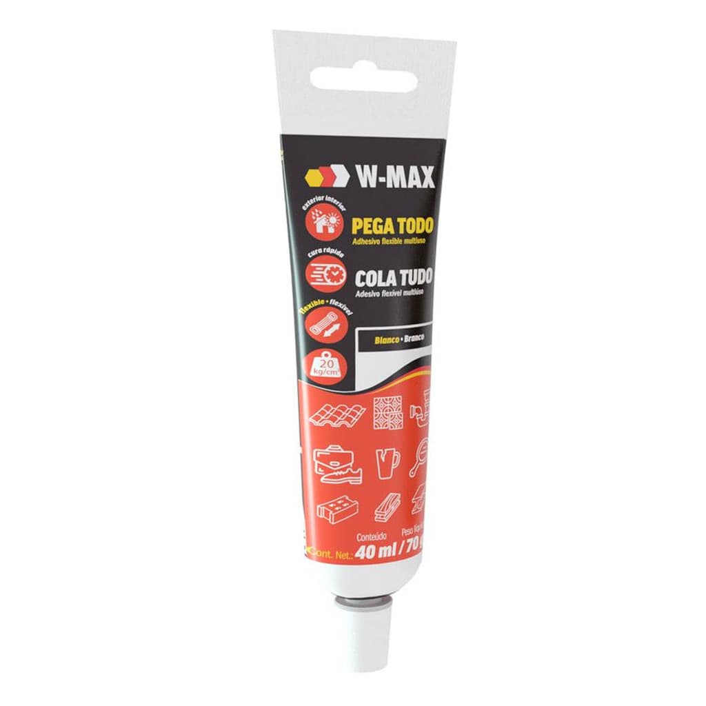 Cola Tudo Branco 40ml/ 70g - W-Max