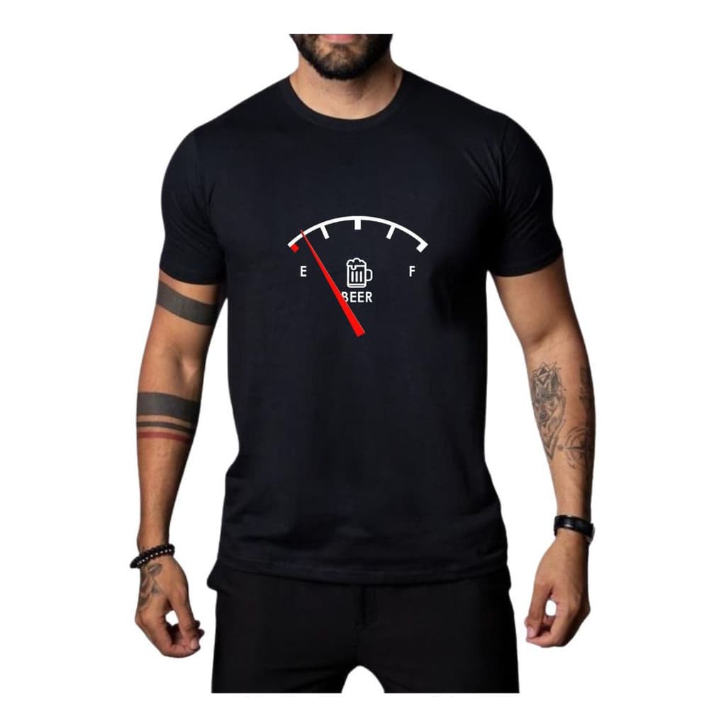Camiseta Básica Camisa De Algodão Combustível Beber Cerveja