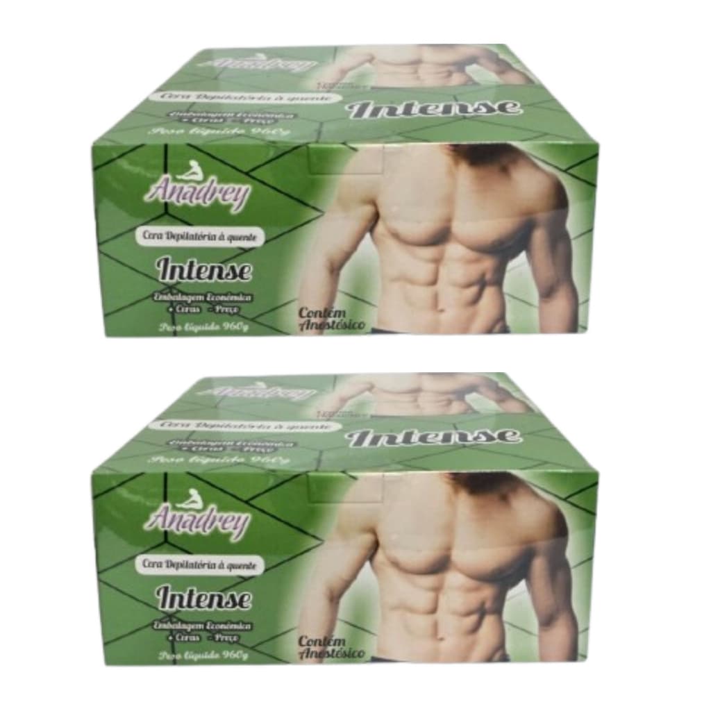Kit Com 2 Cera Depilatória Anadrey Intense 960g