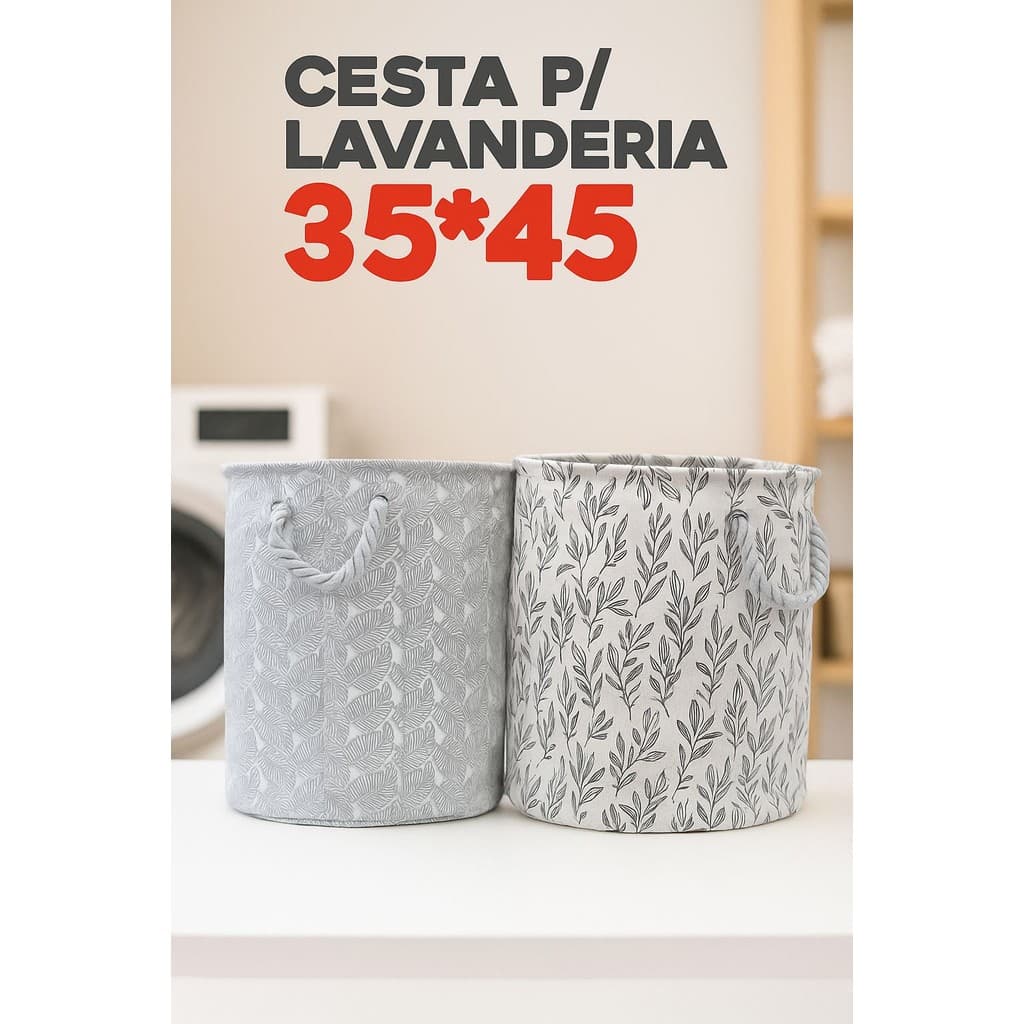Cesto Organizador 35x45cm Roupa com Alças Em Corda Organizador Closet Pora Roupas Brinquedos