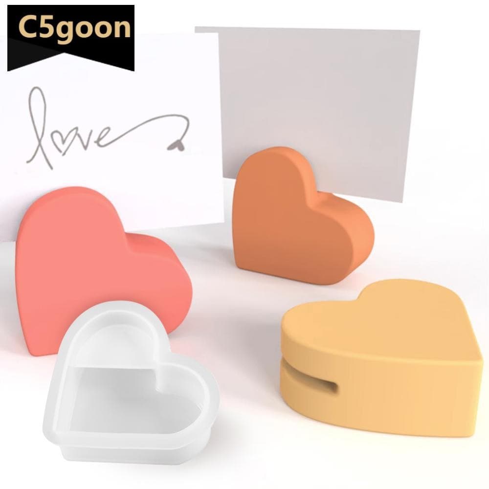 C5GOON 1Pc DIY Cartões Fotos Titular Molde De Silicone Coração Arco-Íris Forma Resina Concreto Cimento Epóxi Artesanato