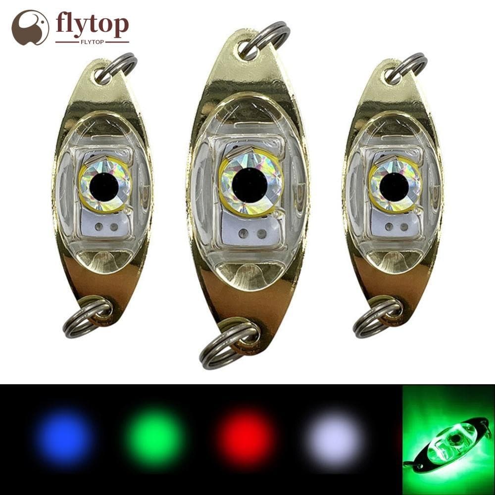 FLYTOP LED Iscas De Pesca Subaquática Luz Eletrônica Luminosa Colheres De Metal Pisca Isca Para Água Doce Salgada R2Z6