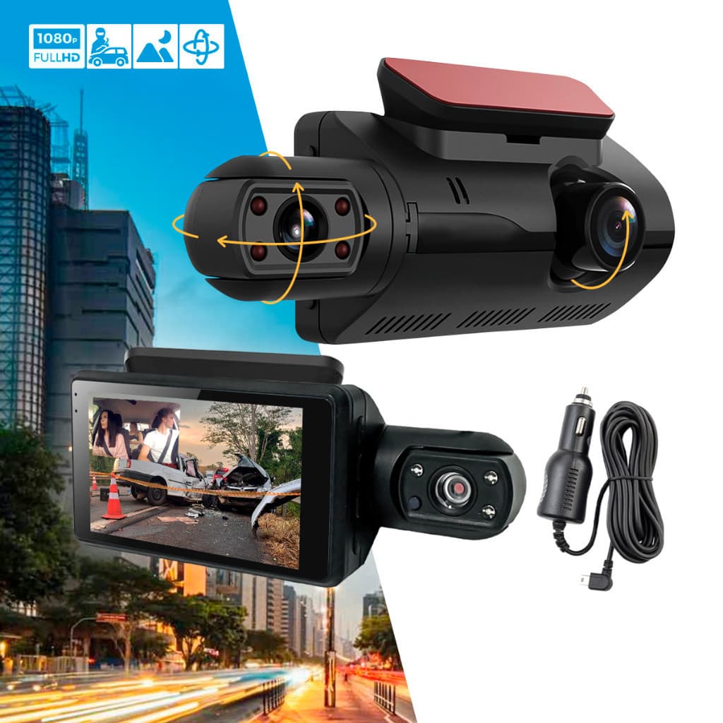 Câmera Veicular Full HD 1080p com Sensor de Movimento, G-Sensor e Gravação Automática