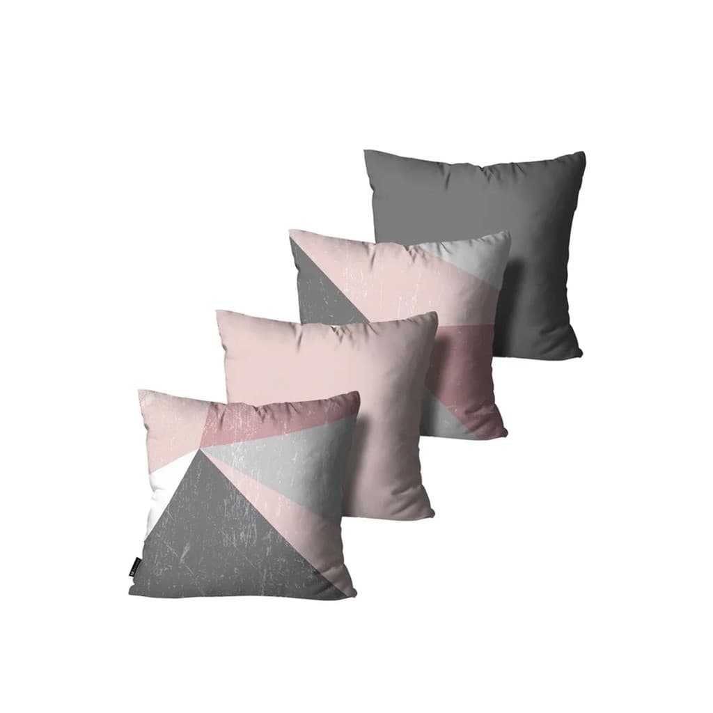Kit com 4 Capas de Almofadas Decorativa Abstrata Geométrica