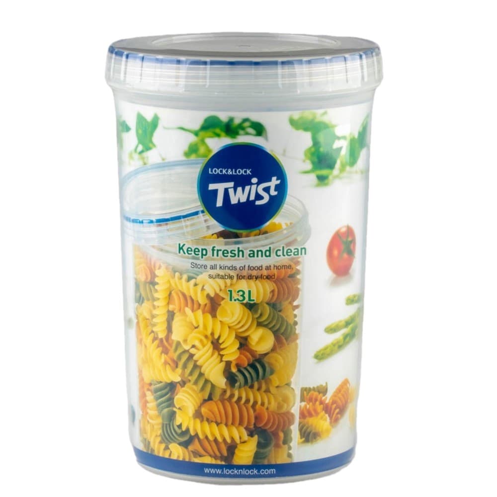 Pote Redondo Hermético Porta Mantimentos com tampa tipo rosca - linha Twist - Lock&Lock - 1300ml