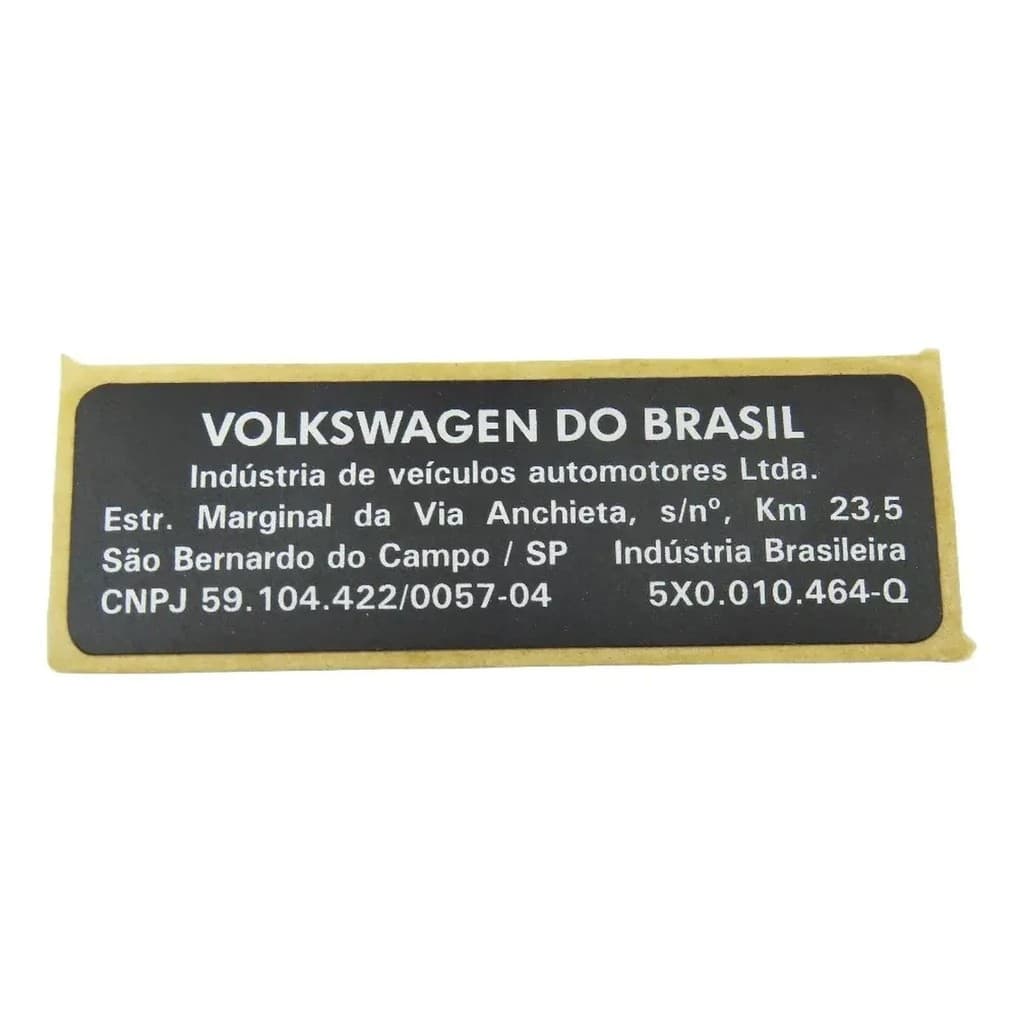 Etiqueta Painel Frontal Volkswagen Gol G5 2008-2013