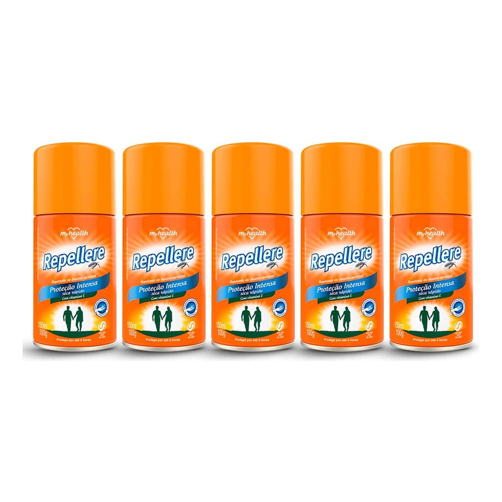 Kit 5 Spray Repelente De Insetos Repellere Proteção Intensa Seca Rápido