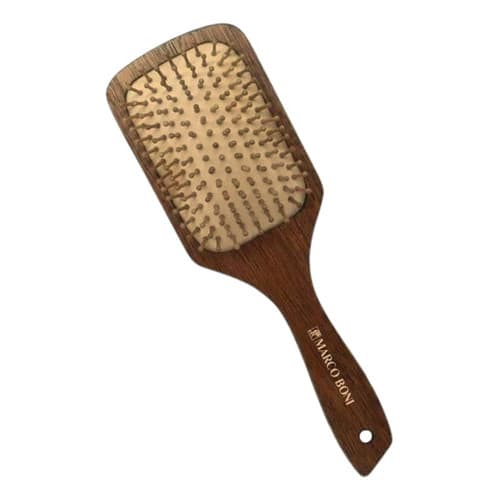 Escova Madeira Raquete Pequena Marco Boni Anti Frizz Bolsa