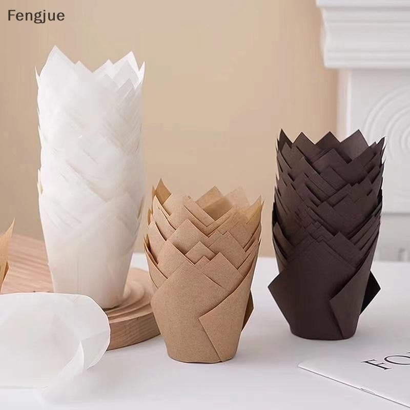 Fengjue 50 Pçs Muffin Cupcake Copos De Papel Oilproof Cupcakes Forro Cozimento Copo Bolo Envoltório Casos Para Festa De