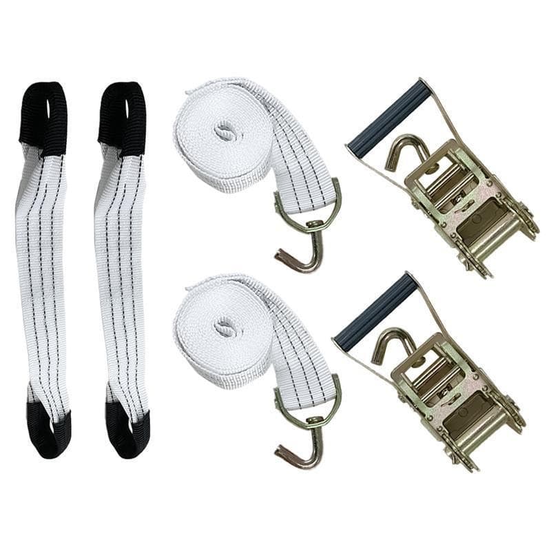 Kit 2 Guinchos Gancho J 3t com Catraca Cinta 3m Olhal Uso Geral Caminhão Oficina