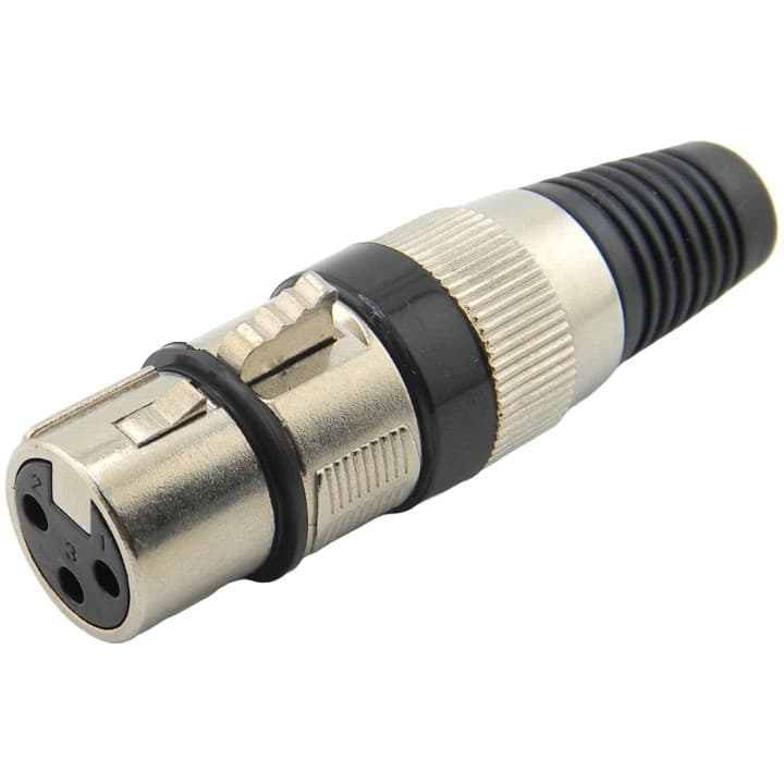 Plug XLR Fêmea Canon 3 Pinos – Ideal para Microfone e Mesa de Som