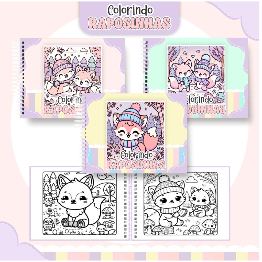 Livro de Colorir Infantil  Colorindo Raposinha 50 Folhas 180g