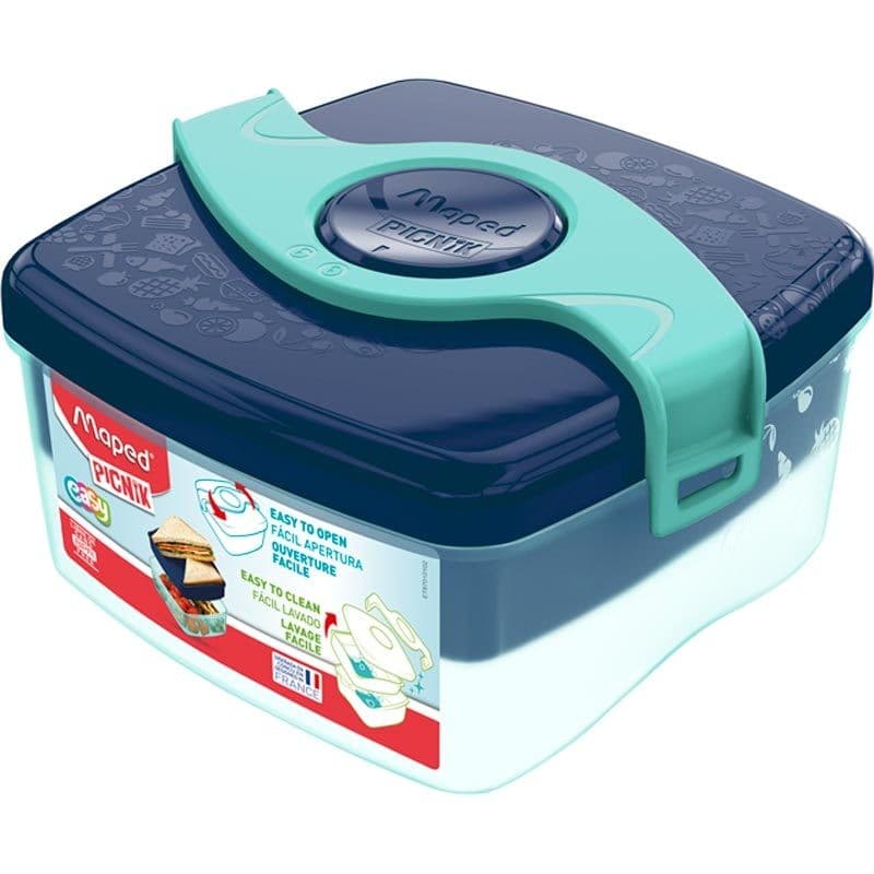 Marmita escolar pote plástico rígido picnic Origins azul