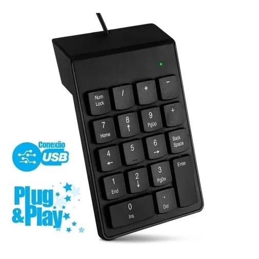 Mini Teclado Numérico Usb Com Fio Calculadora Pc Notebook