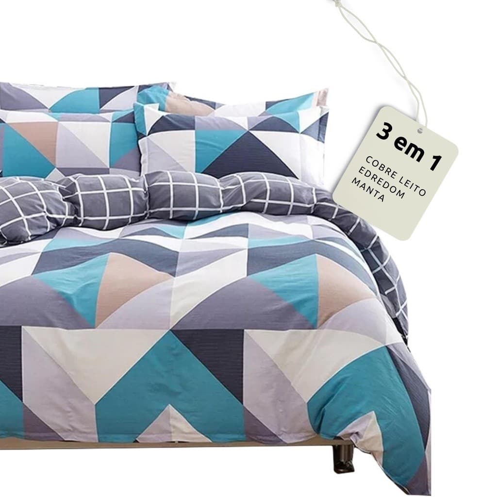 Edredom de Cama Casal Dupla Face Modelo de Estampas Variadas