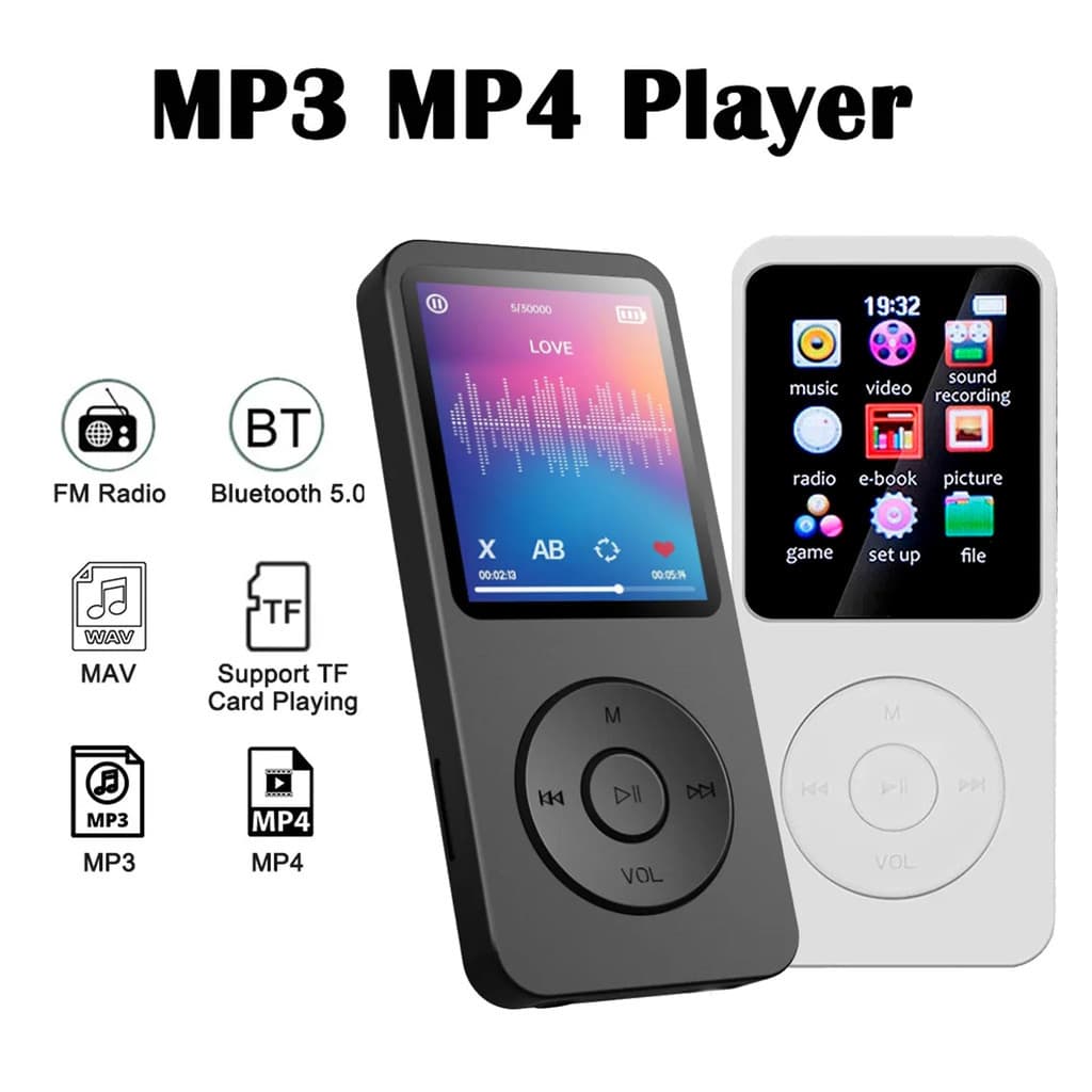 MP3 Player Bluetooth 1,8 Polegadas Portátil Com Alto-Falante Leitor De Música