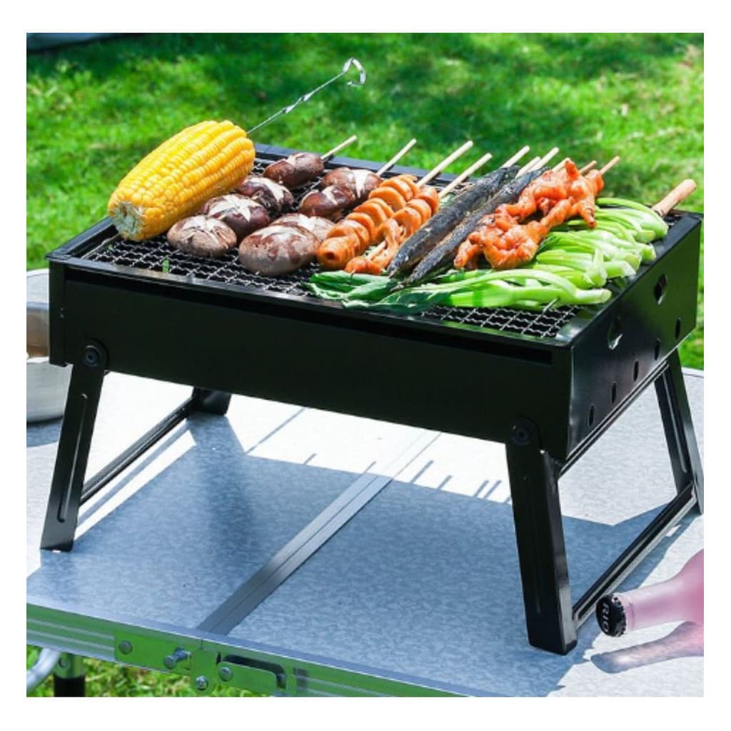 Mini Churrasqueira Grill Portátil Carvão Praia Camping Mesa