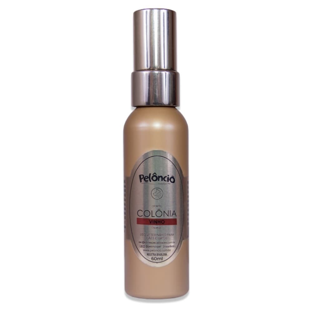 PERFUME PET COLÔNIA PELÔNCIO VINHO 60ML PARA CACHORRO E GATO FRAGRÂNCIA UNISSEX