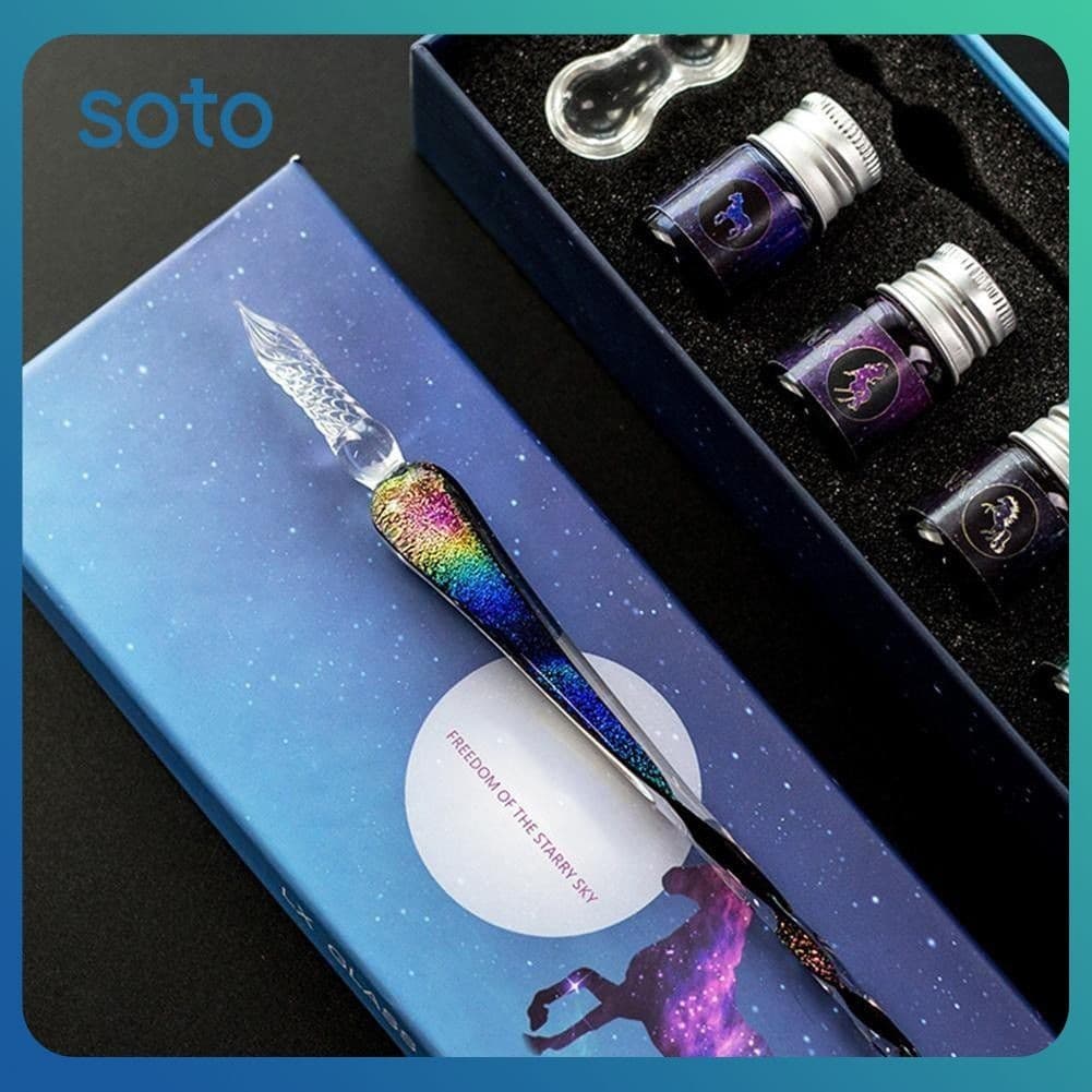 Conjunto De Canetas De Imersão SOTO Feito à Mão Para Estudantes, Papelaria, Luxo, Linda Caneta Decorativa, Conjunto De Canetas De Imersão, Presente Elegante, Edição Limitada, Conju
