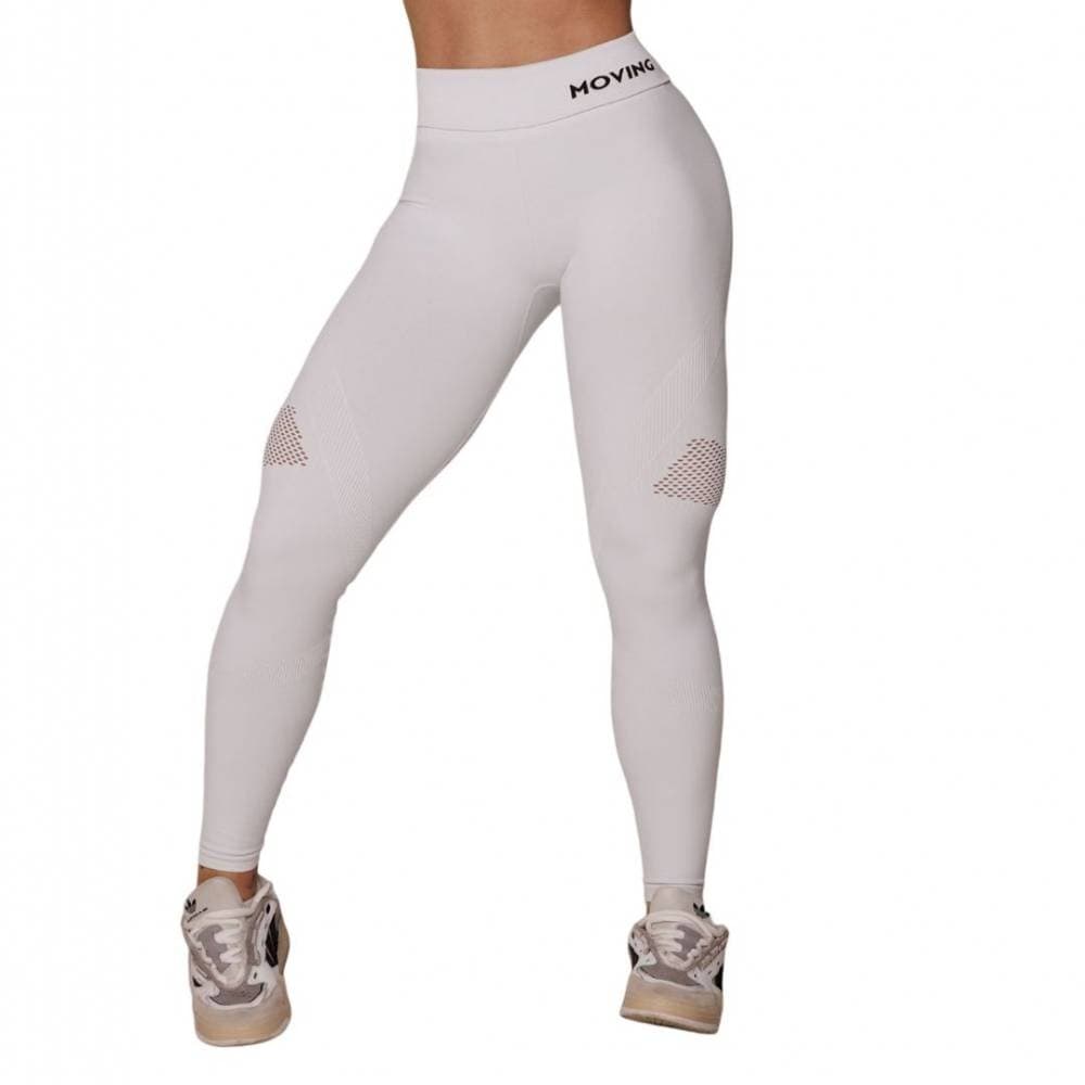 Calca Legging Seamless Gravidade Zero Emana Branca Moving