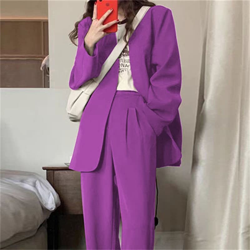 Calças de perna larga terno feminino 2024 primavera outono versão coreana temperamento elegante estilo britânico Casual