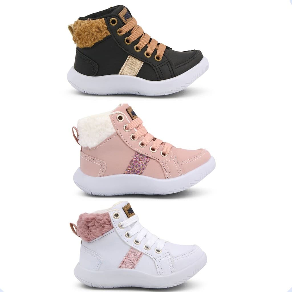 Kit 3 Bota Infantil Menina Pockey Kids 20 ao 27