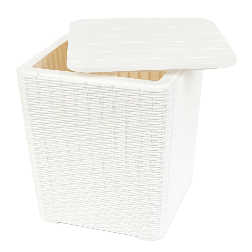 Mesa Capri Auxiliar Vira Baú de Jardim Rattan