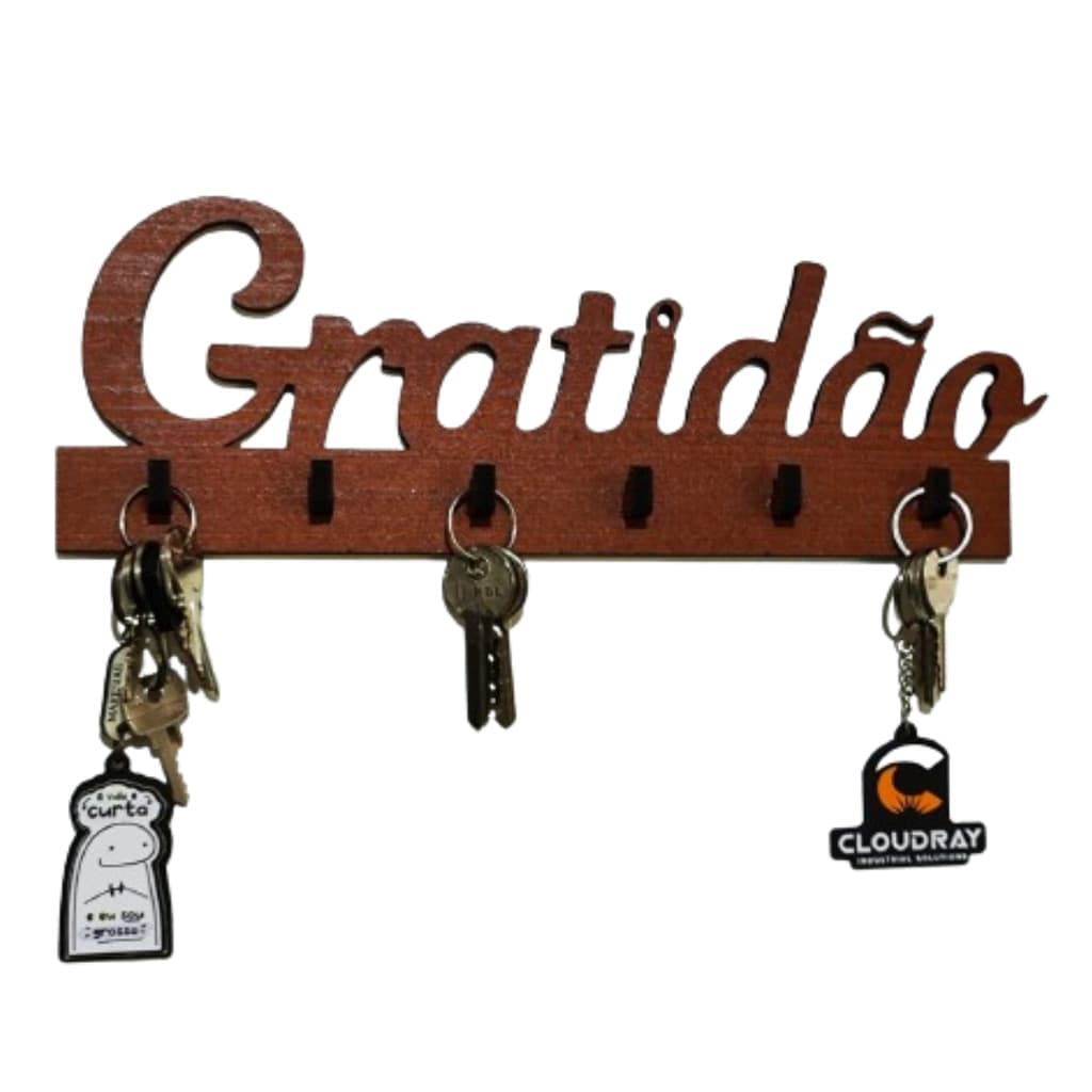 Porta Chaves de Parede Suporte Chaveiro Criativo Gratidão