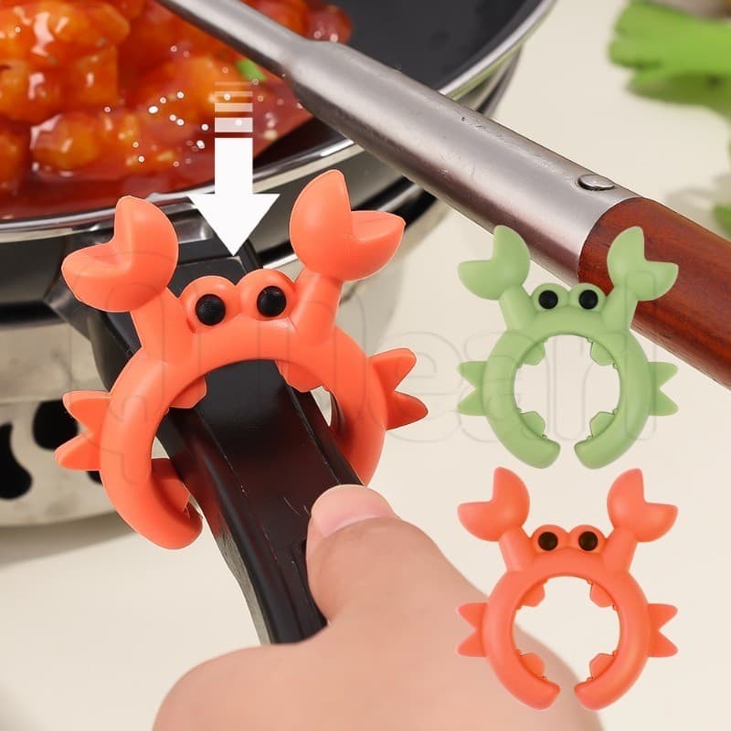 Suporte Para Espátula De Silicone De Caranguejo De 2 Unidades-Rack De Descanso Pá De Panela-Braçadeira Colher Anti-Escal