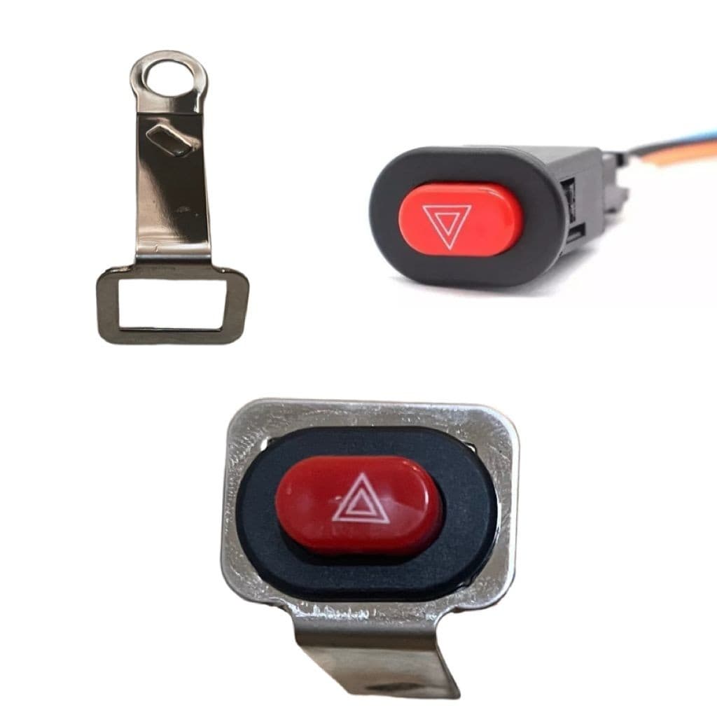 Interruptor Botão Pisca Alerta Carro Moto 3 fios C/Suporte