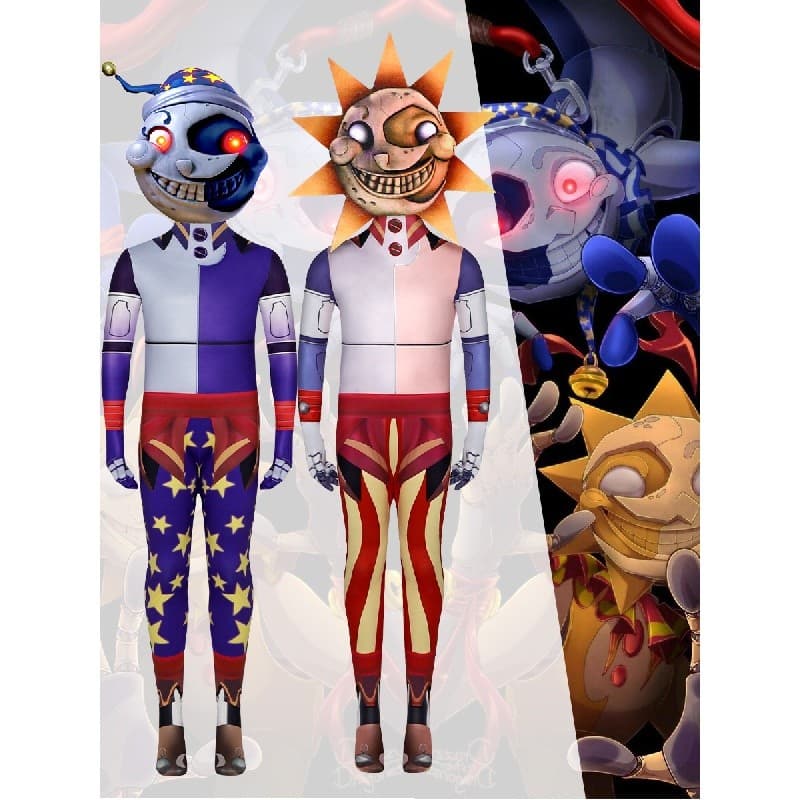 Macacão de Cosplay Sundrop Fnaf Moon Sun Boss para Fantasia de Halloween