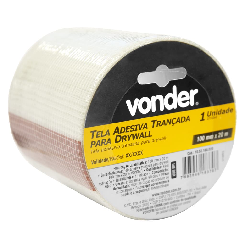 Fita Telada Adesiva VONDER para Drywall - 100 mm x 20 m