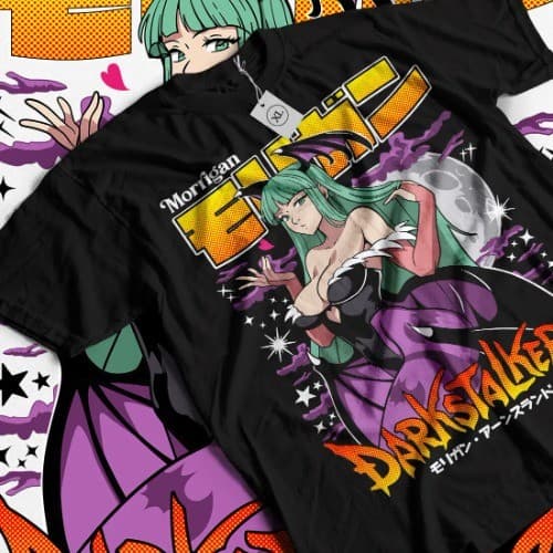 Camiseta Basica Morrigan Aensland T-Shirt para Meninas, Darkstalkers Shirt, Anime Waifu Gift, Todos os Tamanhos